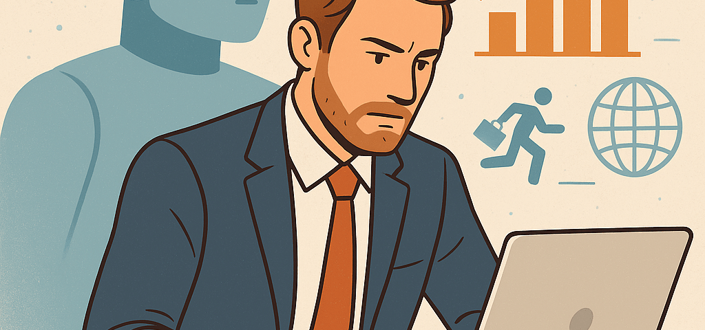 Homme d'affaires et robot collaboratif